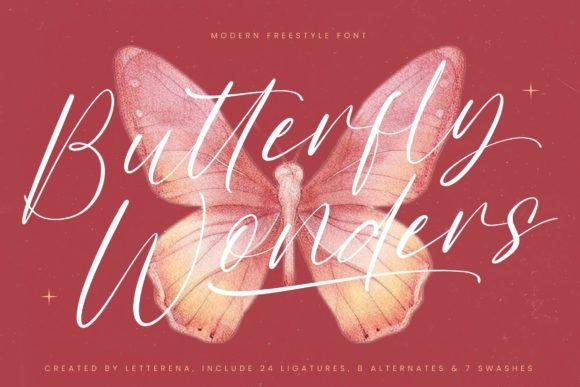 Butterfly Wonders: A Modern Script Font for Editorial Elegance